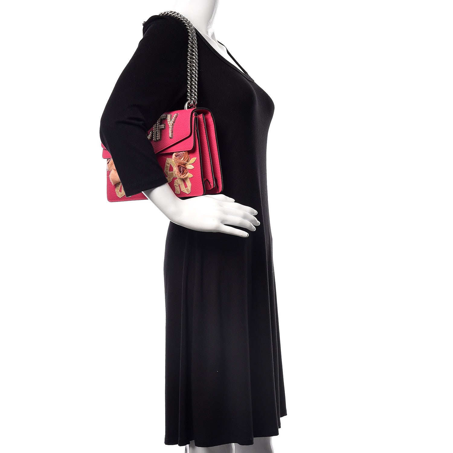 Gucci Pebbled Calfskin Embellished Guccify Small Dionysus Shoulder Bag Rosa 2 of 10