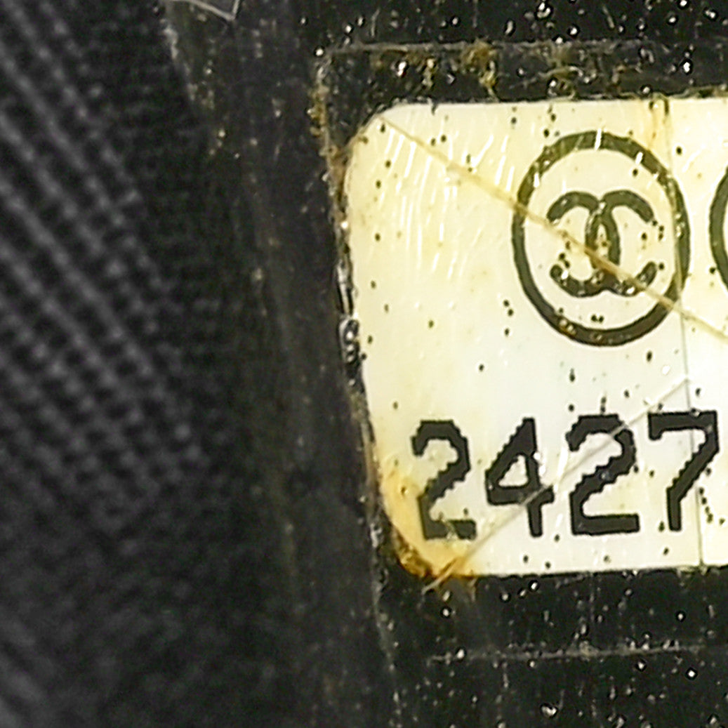 Calfskin Quilted Medium Boy Top Handle Flap Black