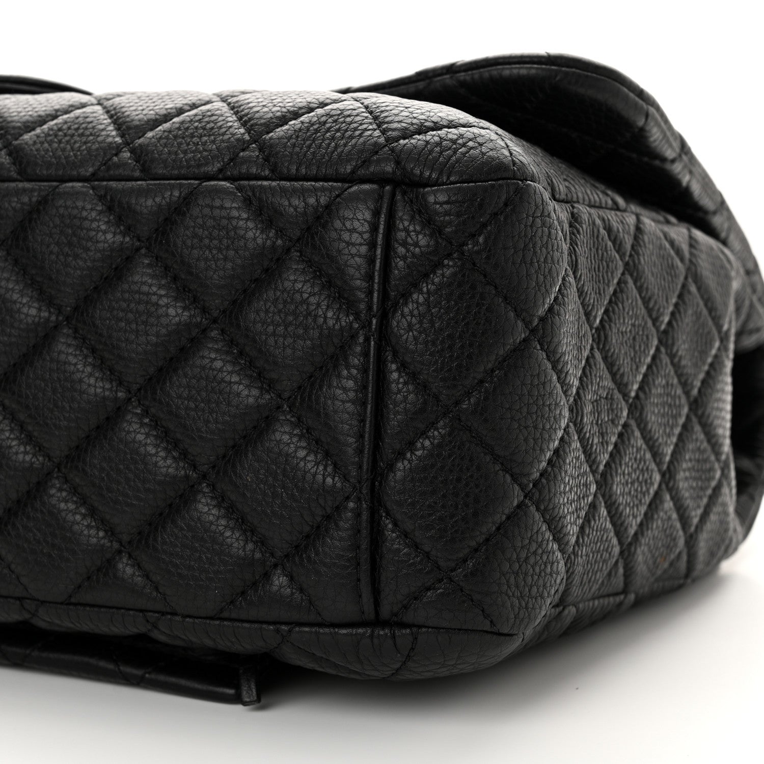 Chanel Grained Calfskin Quilted Small XXL Travel Flap Bag Black 10 of 11