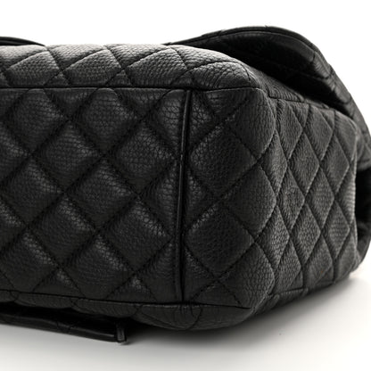 Chanel Grained Calfskin Quilted Small XXL Travel Flap Bag Black 10 of 11