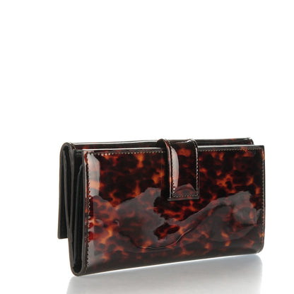 Alexander McQueen Tortoise Print Patent Skull Continental Wallet 3 of 7