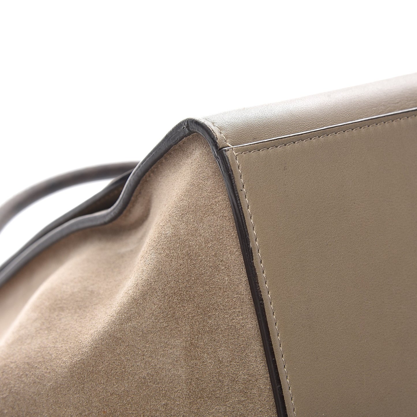 Calfskin Suede Whipsnake Medium Trapeze Taupe