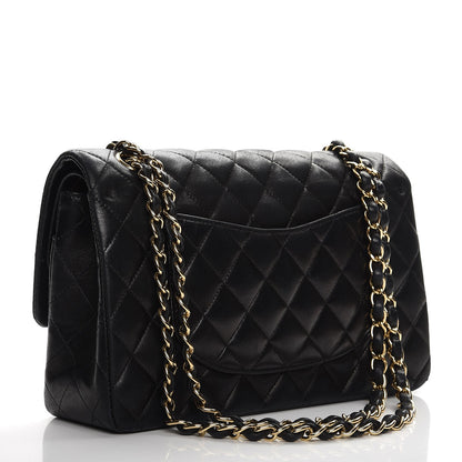Chanel Lambskin Quilted Medium Double Flap Black 3 of 15