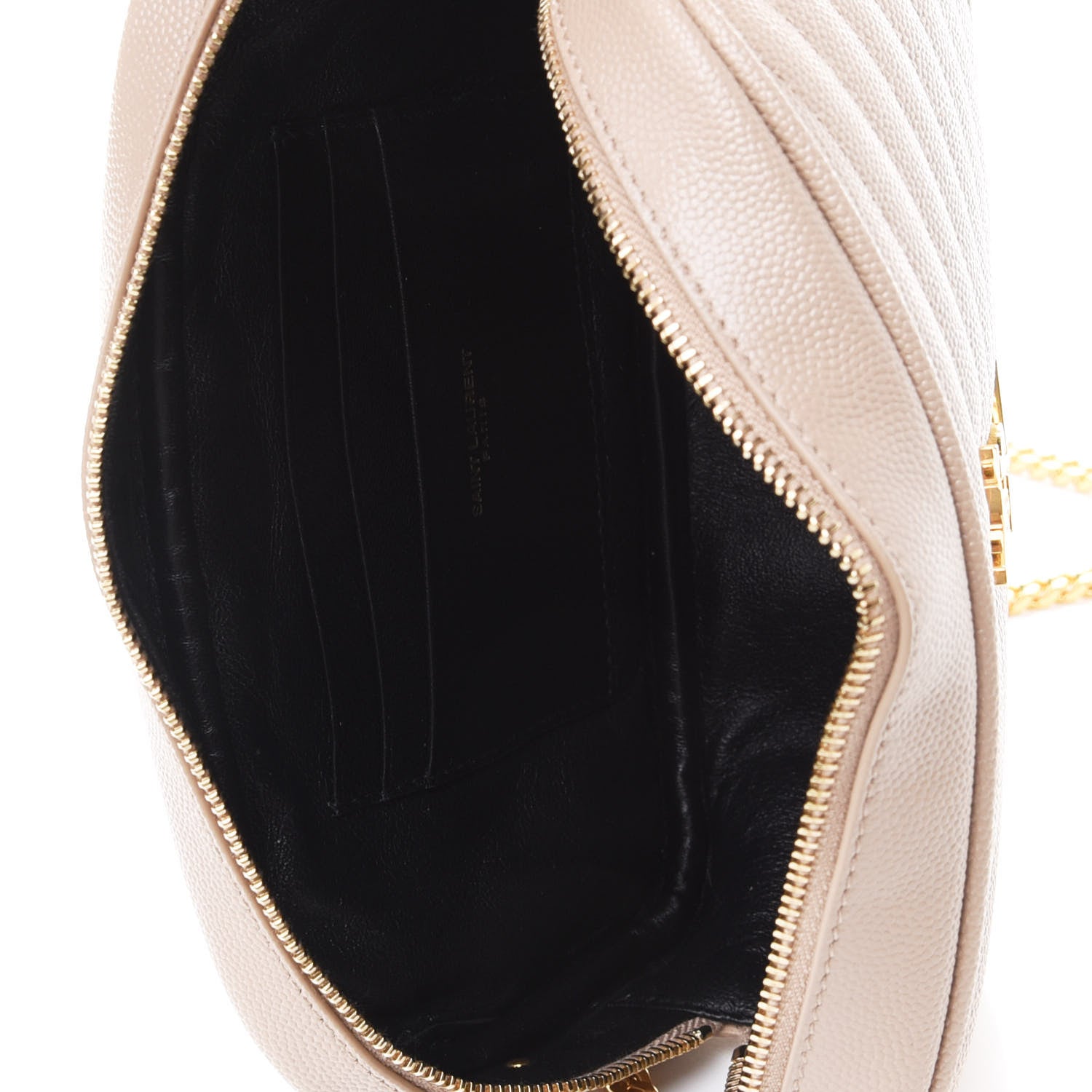 Saint Laurent Grain De Poudre Matelasse Monogram Mini Lou Camera Bag Dark Beige 4 of 4