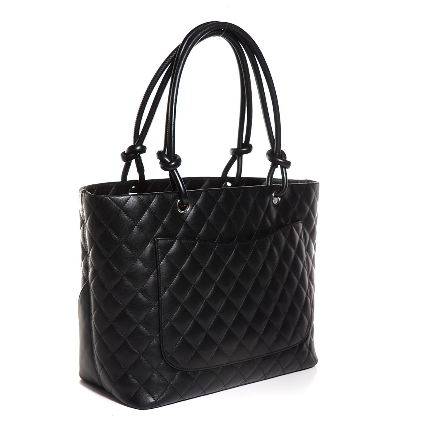 Calfskin Quilted Large Cambon Tote Black