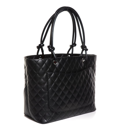 Chanel Calfskin Quilted Large Cambon Tote Black 3 of 8
