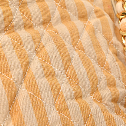 Chanel Canvas Striped CC Flap Ivory Yellow 12 of 15