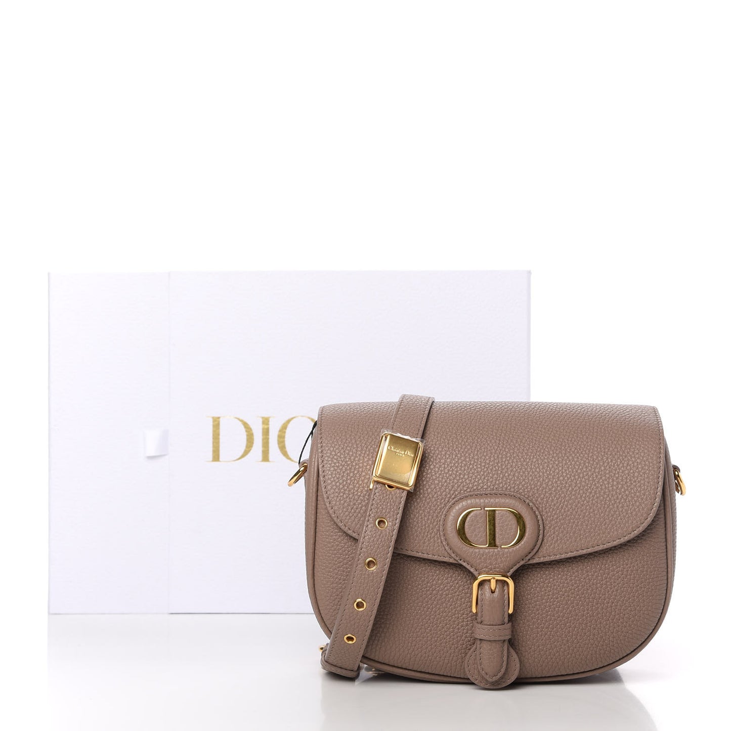 Grained Calfskin Medium Bobby Flap Warm Taupe