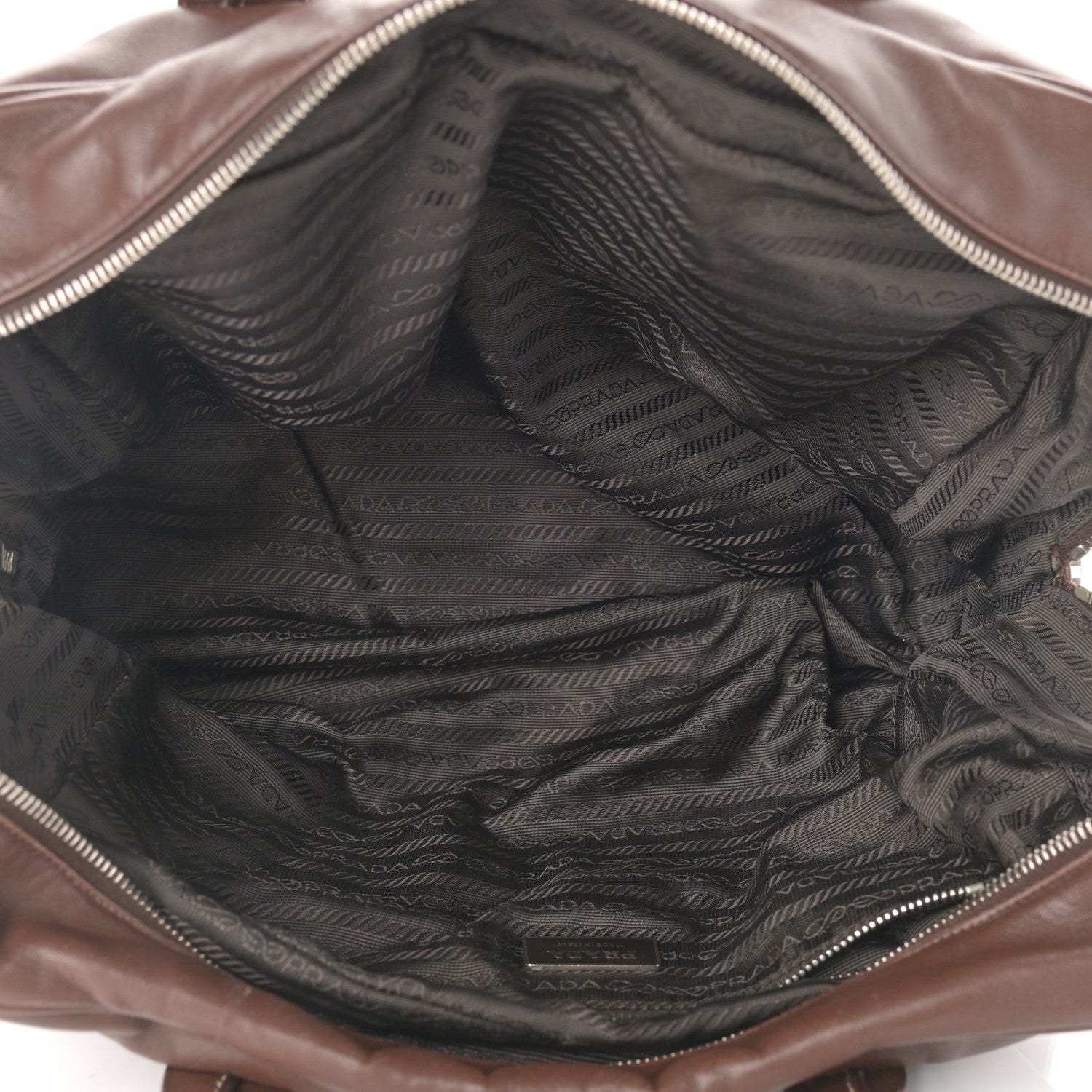 Prada Soft Calfskin Satchel Brown 4 of 11