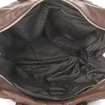 Prada Soft Calfskin Satchel Brown 4 of 11