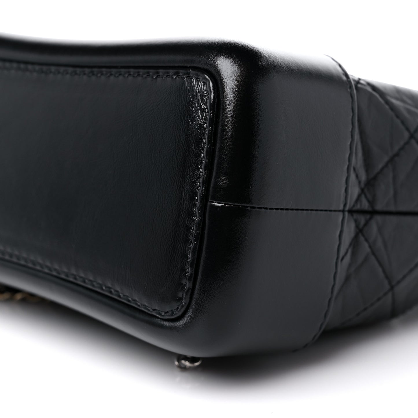 Aged Calfskin Quilted Small Gabrielle Backpack Black