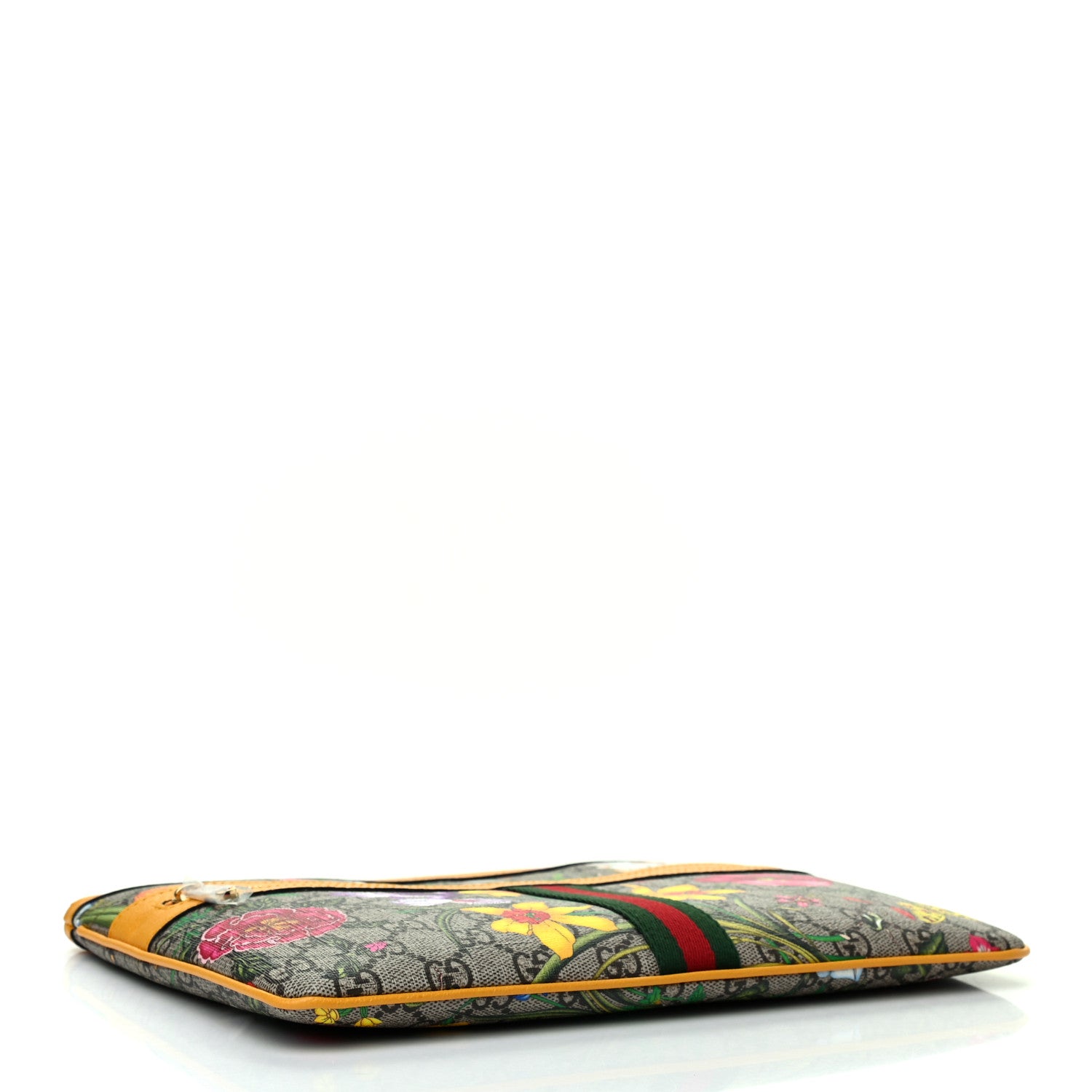 Gucci GG Supreme Monogram Flora Large Ophidia Pouch Clutch Beige Multicolor Crop 4 of 7