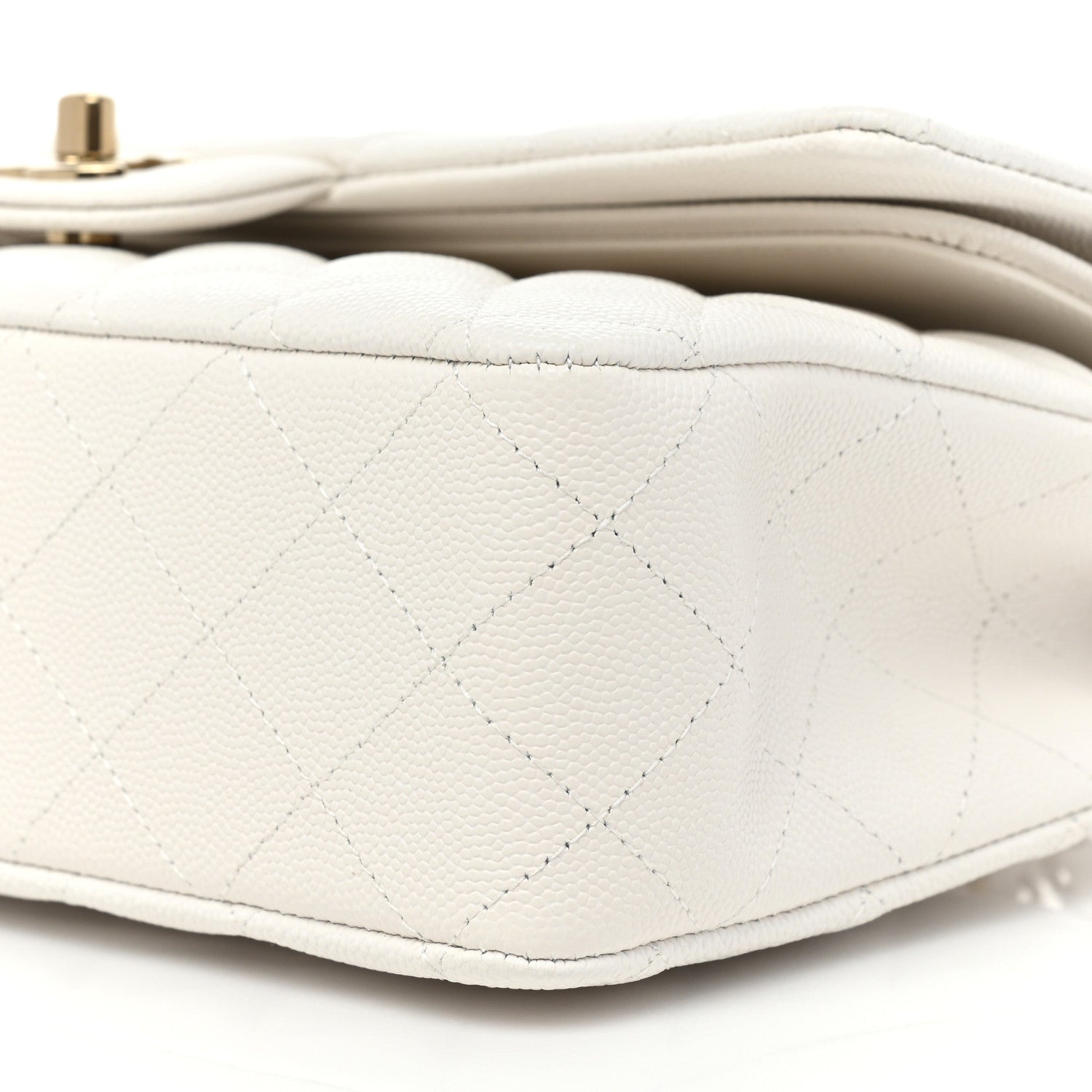 Chanel Caviar Quilted Medium Double Flap White 8 of 9