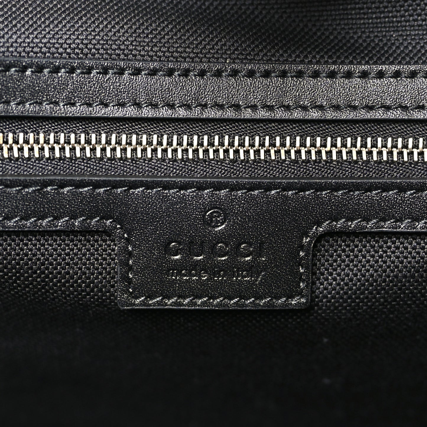 GG Calfskin Embossed Emblem Large Tote Bag Black