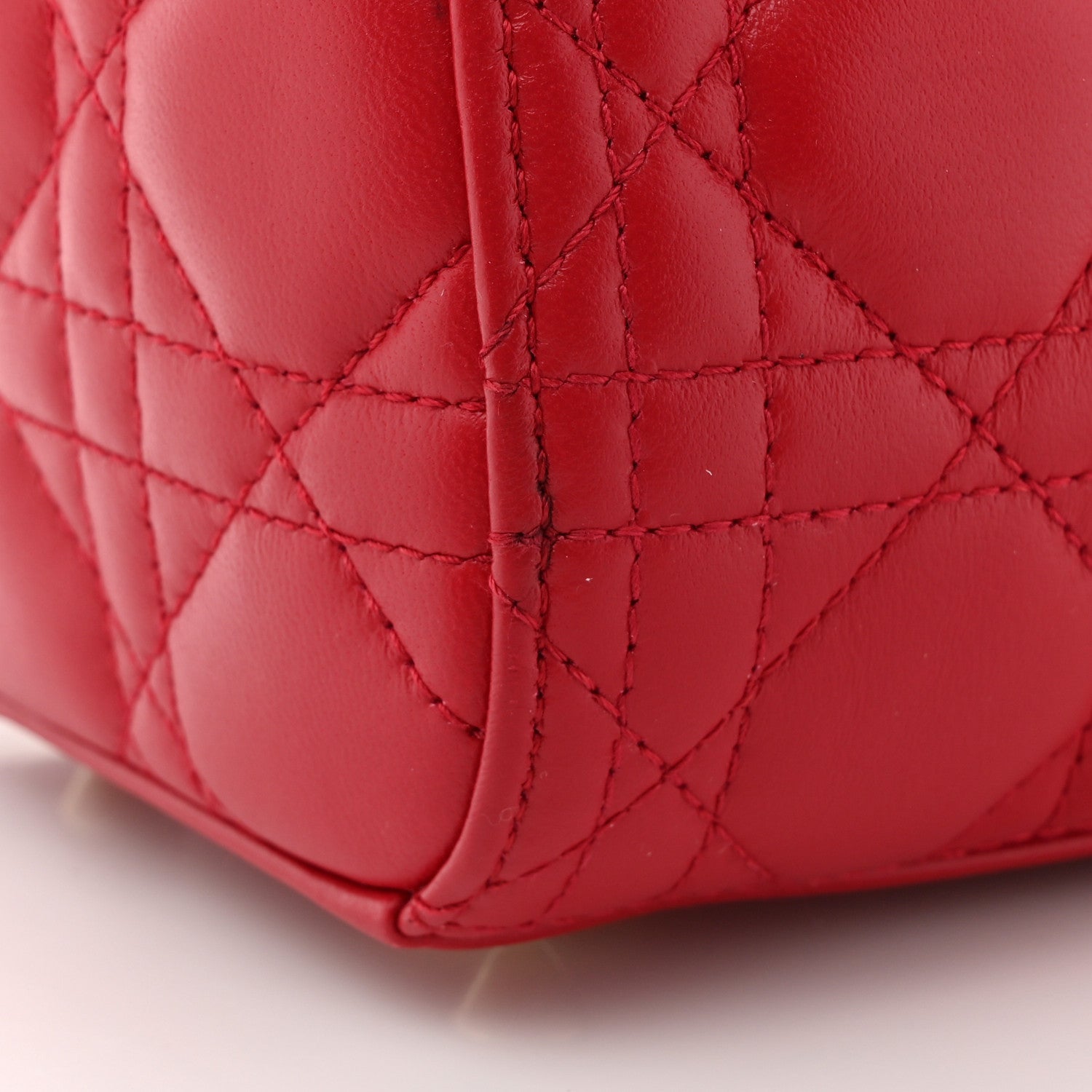 Christian Dior Lambskin Cannage Medium Lady Dior Red 11 of 12
