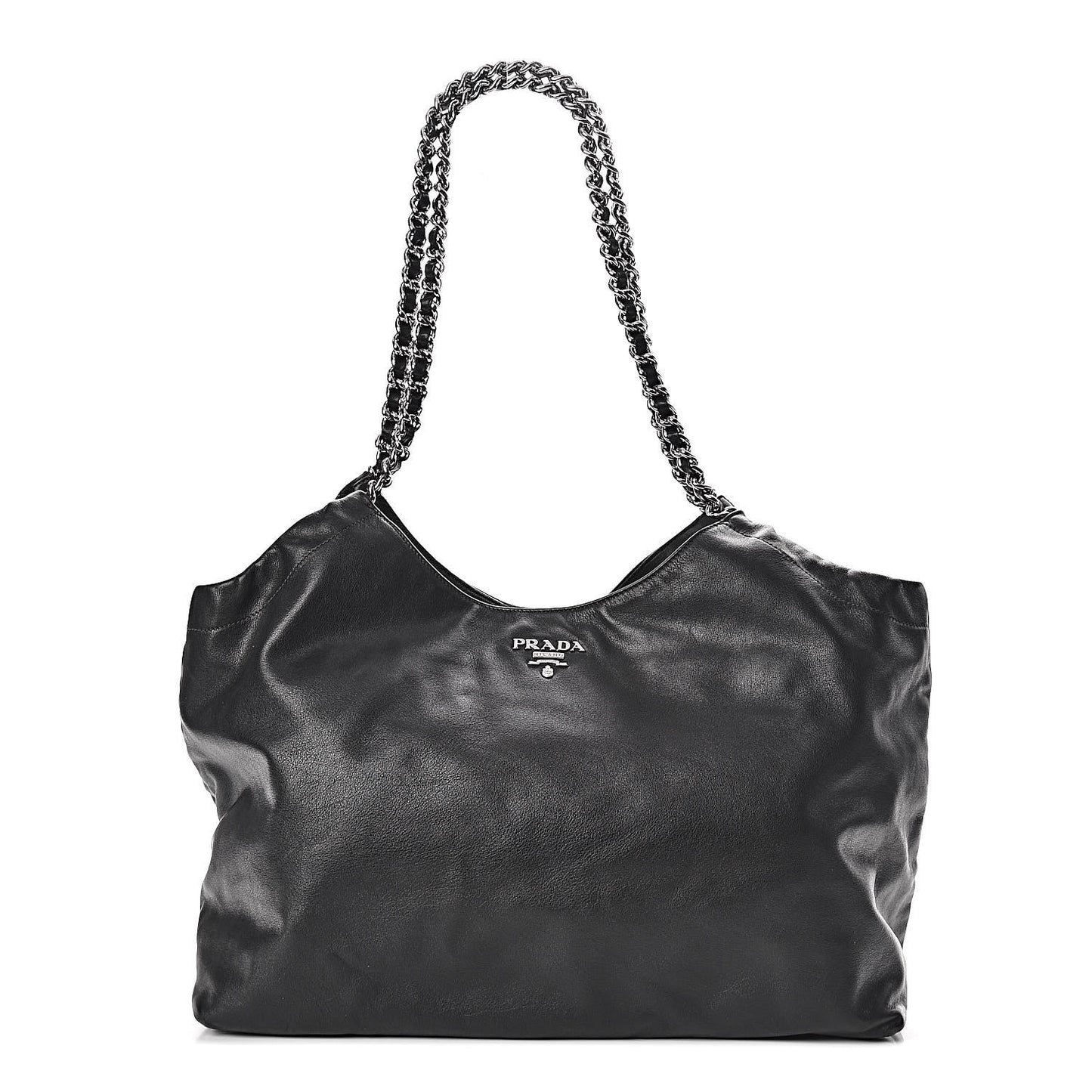 Soft Calf Chain Tote Black