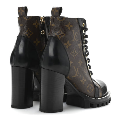 Louis Vuitton Patent Calfskin Monogram Star Trail Ankle Boots 36.5 Black 5 of 10