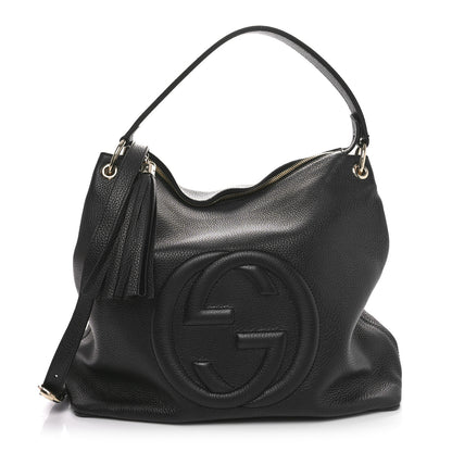 Gucci Pebbled Calfskin Large Soho Hobo Black 1 of 10