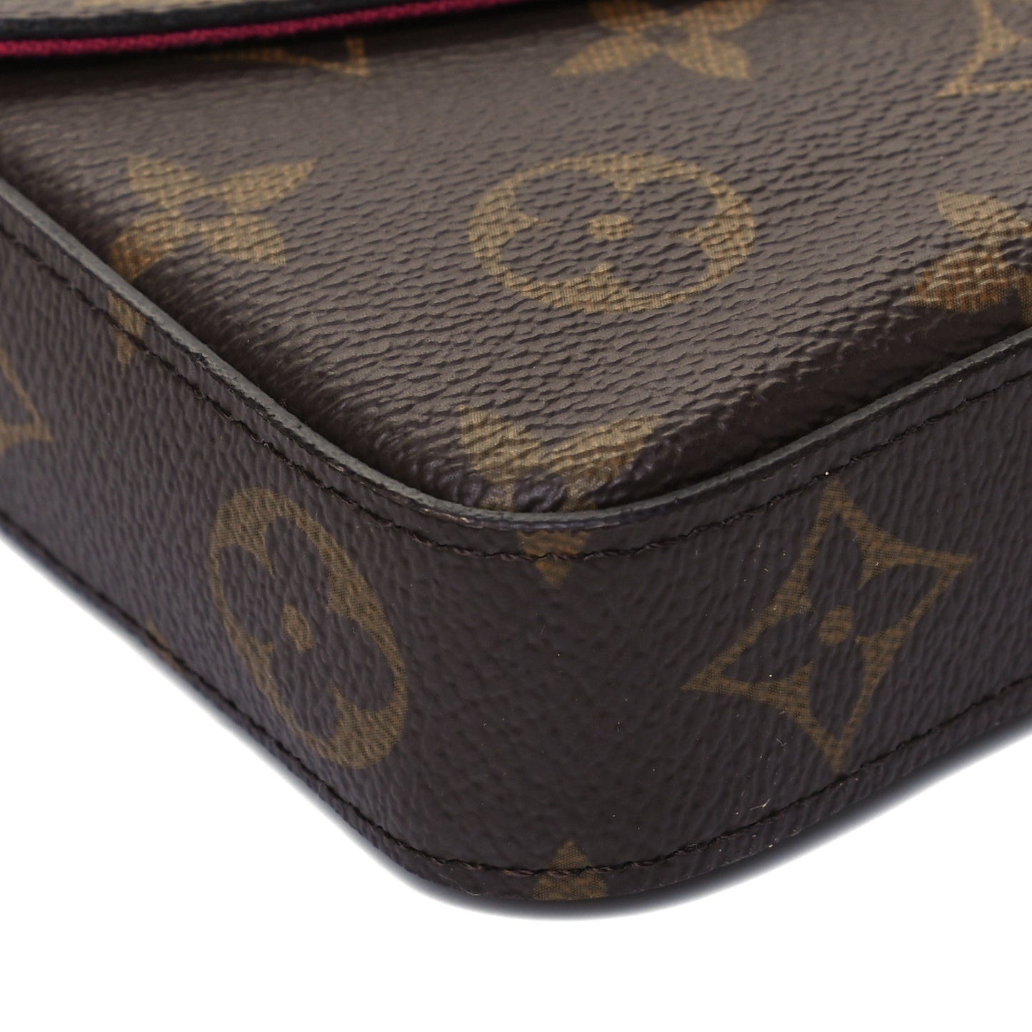 Monogram Pochette Felicie Chain Wallet Fuchsia