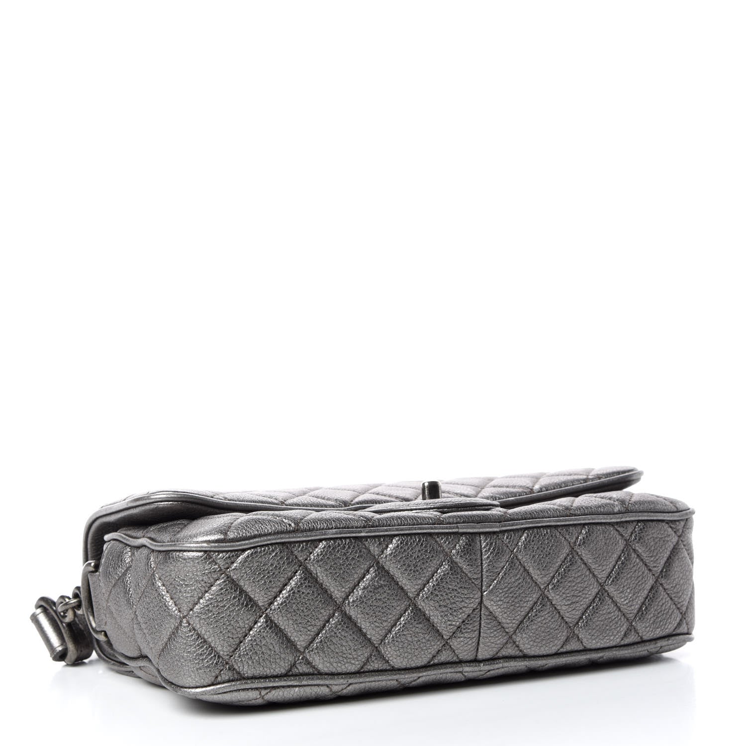 Chanel Metallic Calfskin Quilted Small Casual Rock Flap Silver 4 of 17