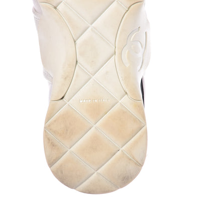 Chanel Stretch Fabric CC Sneakers 38 White 11 of 18