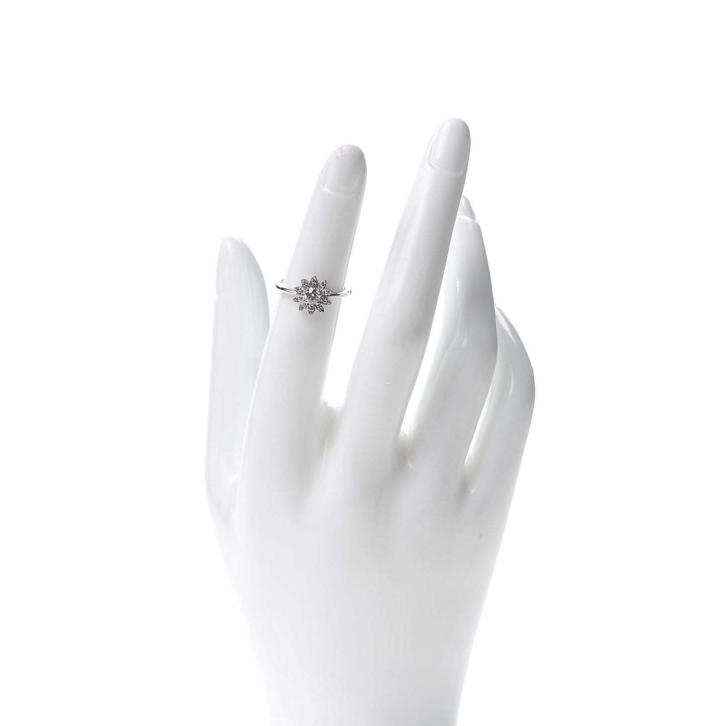 Platinum Diamond Enchant Garden Flower Ring 48 4.5