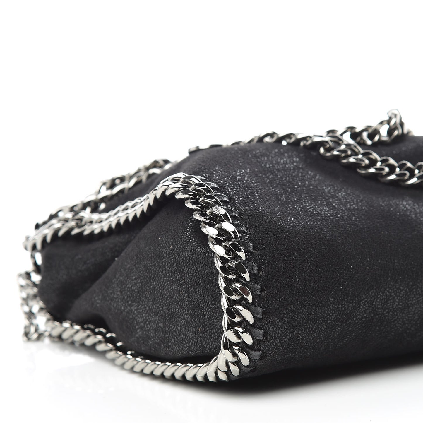 Shaggy Deer Mini Falabella Fold Over Tote Black