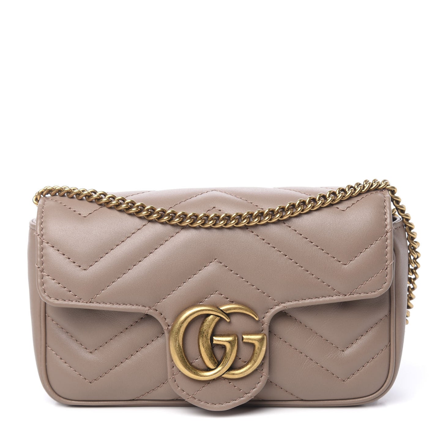 Calfskin Matelasse Super Mini GG Marmont Shoulder Bag Porcelain Rose