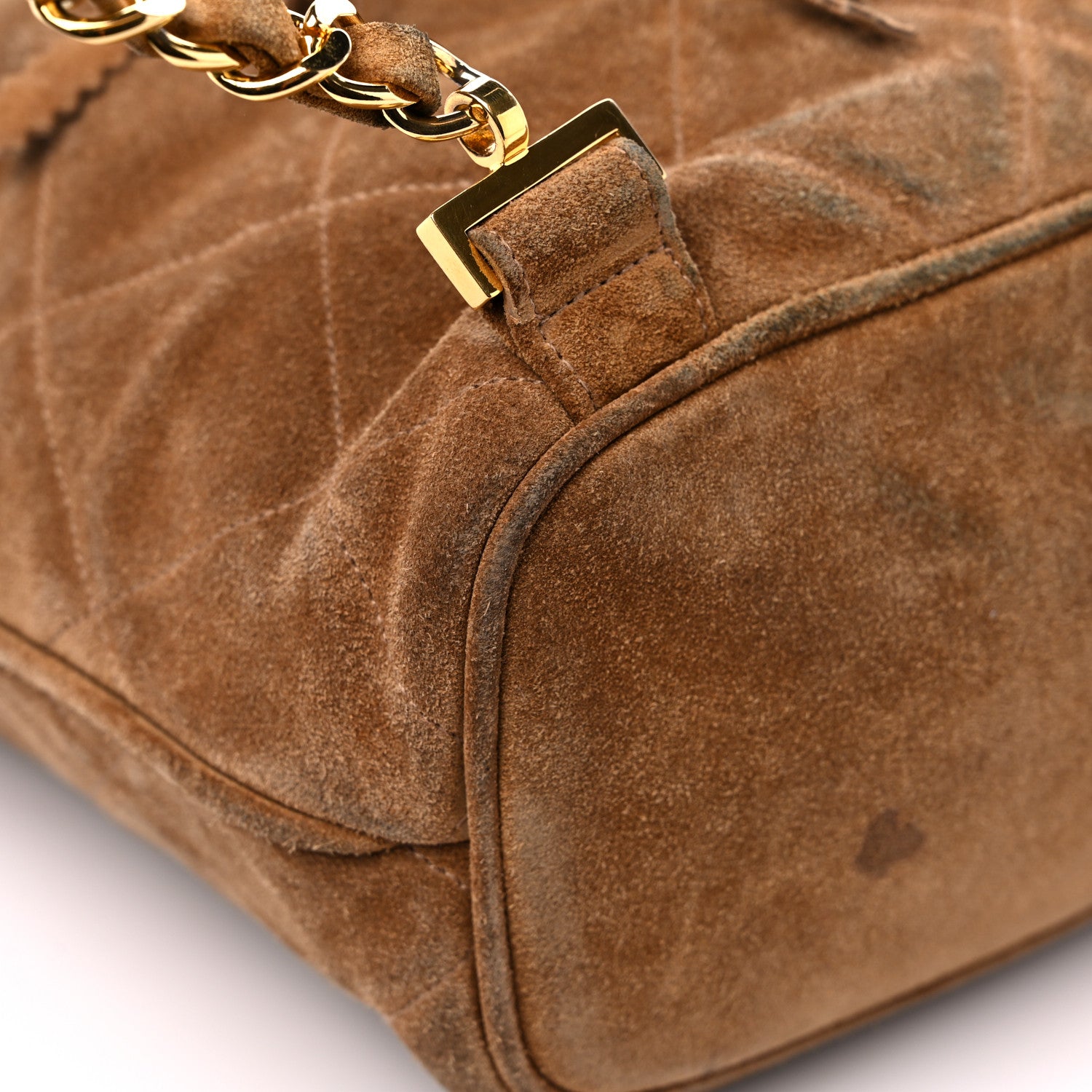 Chanel Suede CC Drawstring Backpack Brown 10 of 20