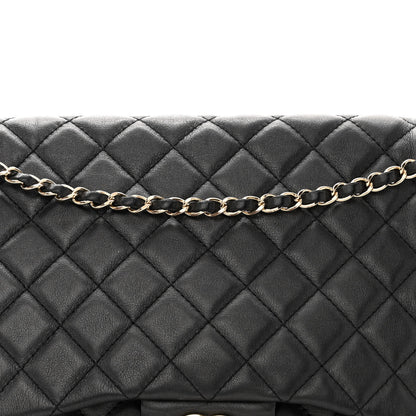 Chanel Metallized Calfskin Quilted Small XXL Travel Flap Bag Black 8 of 10