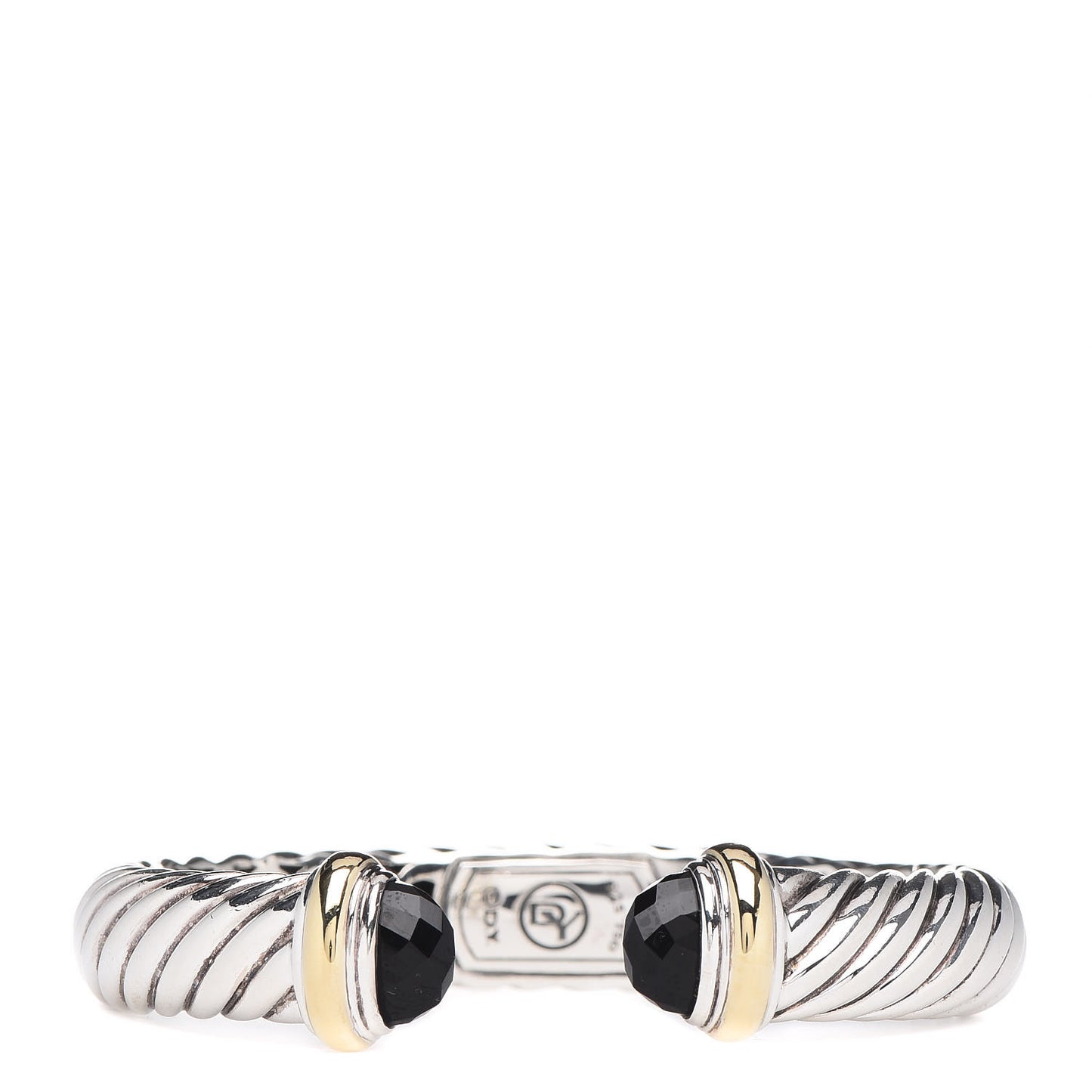 Sterling Silver 18K Yellow Gold Black Onyx 10mm Waverly Bracelet