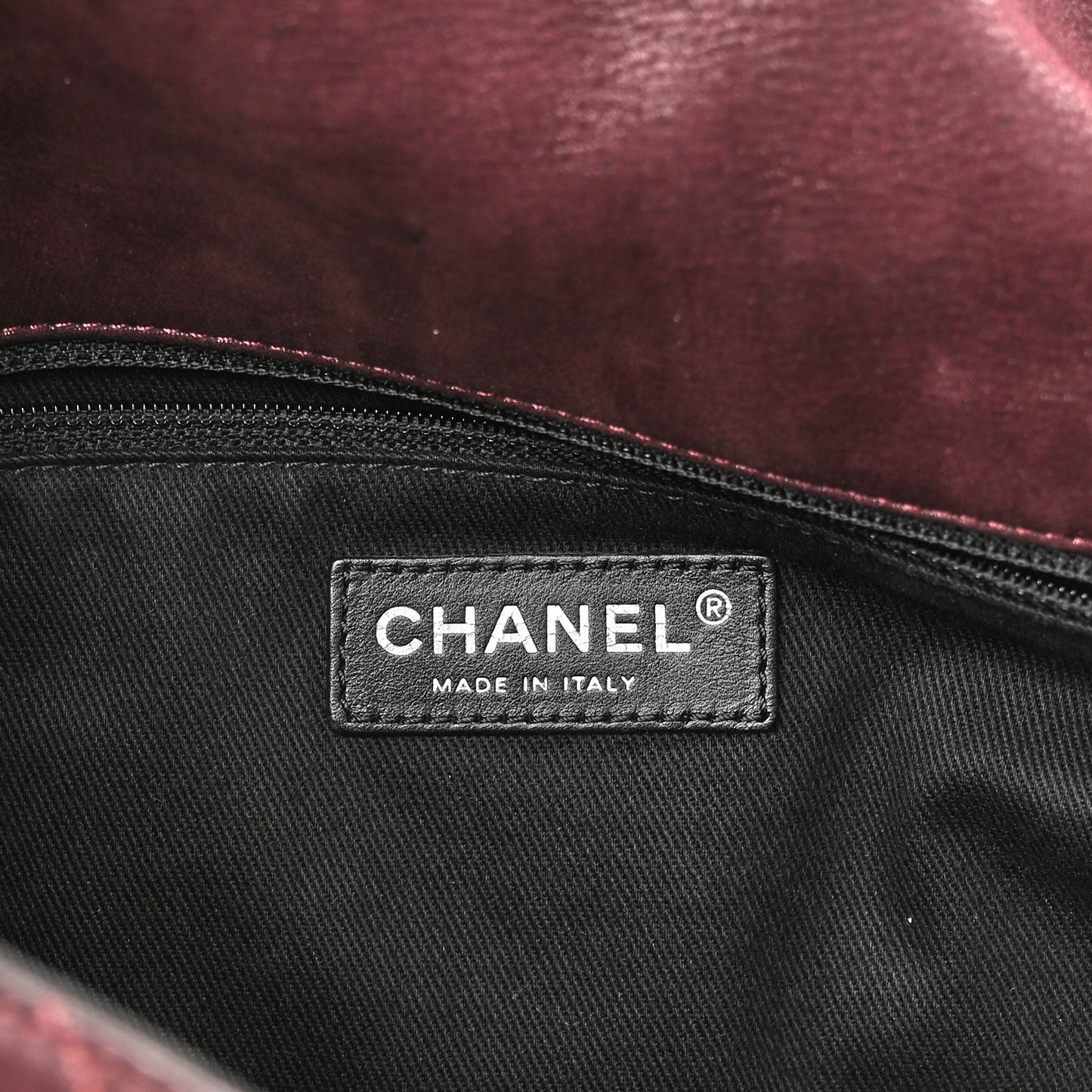 Iridescent Calfskin Quilted VIP Flap Bordeaux
