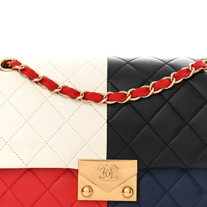 Chanel Lambskin Quilted Colorblock Pagoda Flap Black White Red Navy 8 of 15