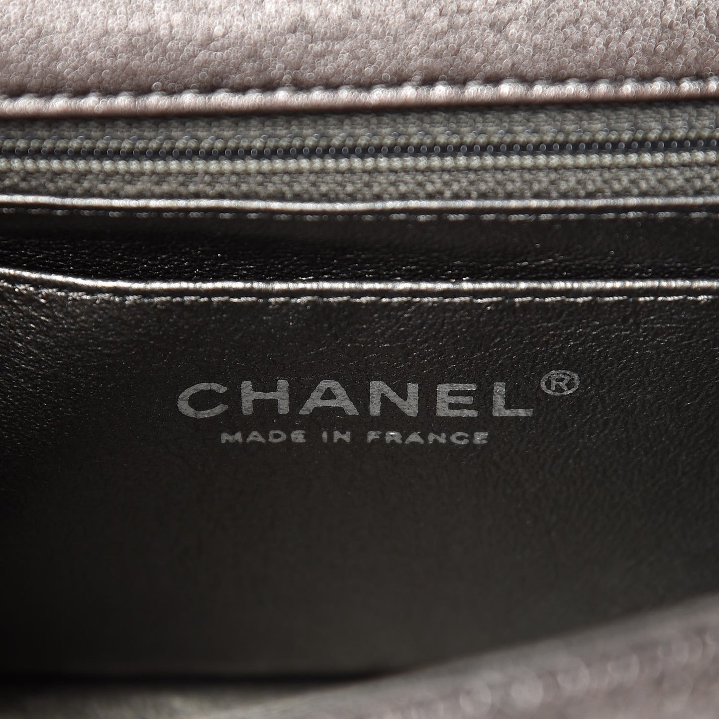 Metallic Lambskin Perforated Mini Rectangular Flap Grey