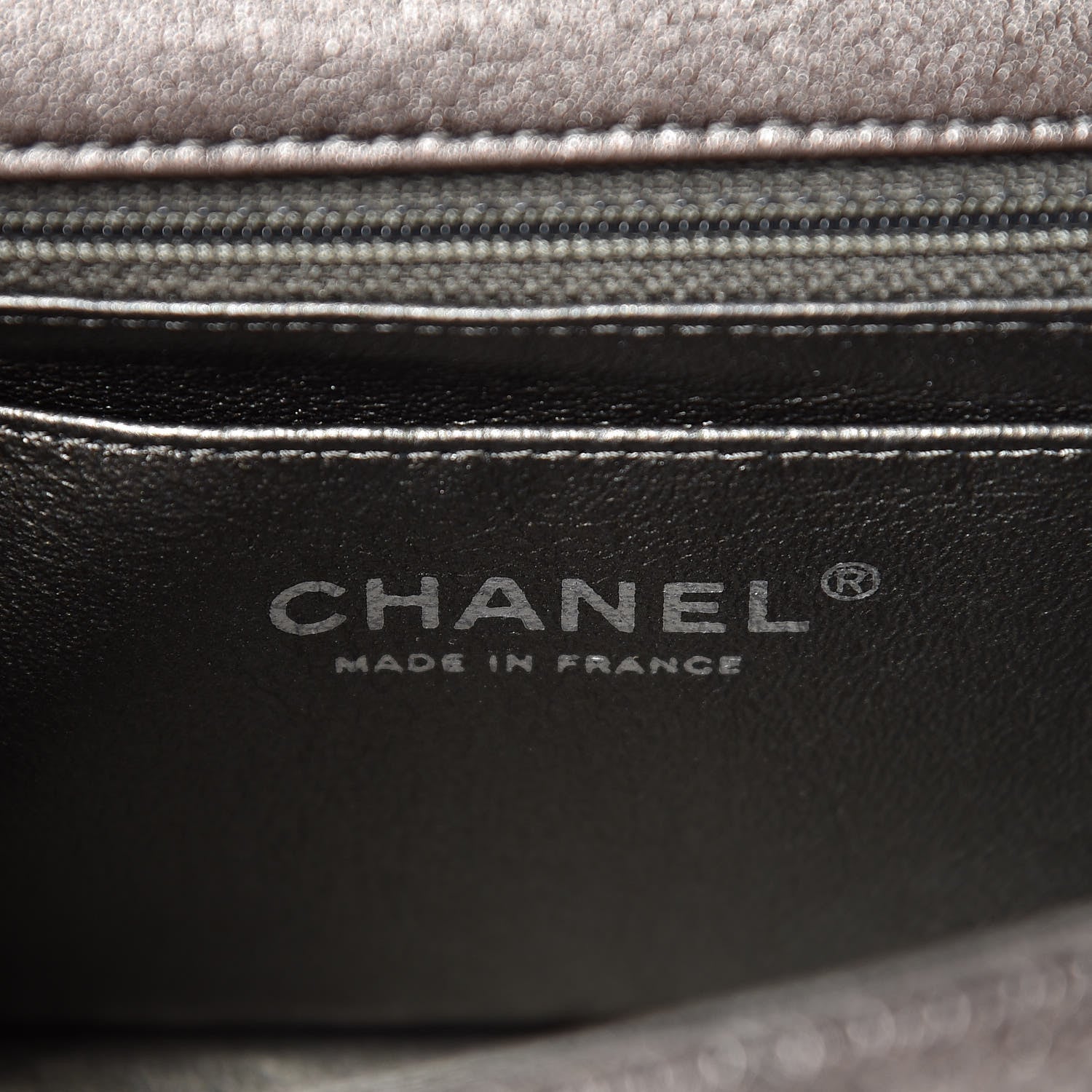 Chanel Metallic Lambskin Perforated Mini Rectangular Flap Grey 8 of 10