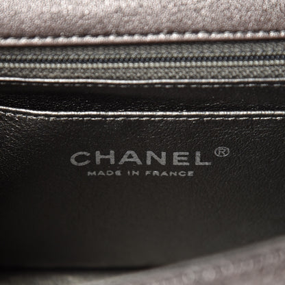 Chanel Metallic Lambskin Perforated Mini Rectangular Flap Grey 8 of 10