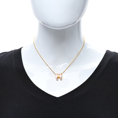 Hermes Lacquered Rose Gold Pop H Pendant Necklace Rose Dragee 3 of 4