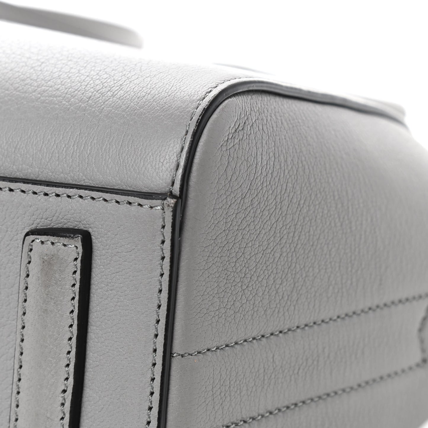Sugar Goatskin Mini Antigona Pearl Grey