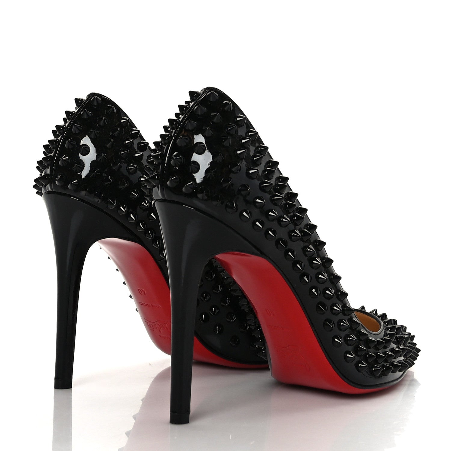 Christian Louboutin Nappa Pigalle Spikes 100 Pumps 40 Black 4 of 7