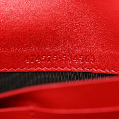 Gucci Velvet Matelasse GG Marmont Chain Wallet Hibiscus Red 7 of 11