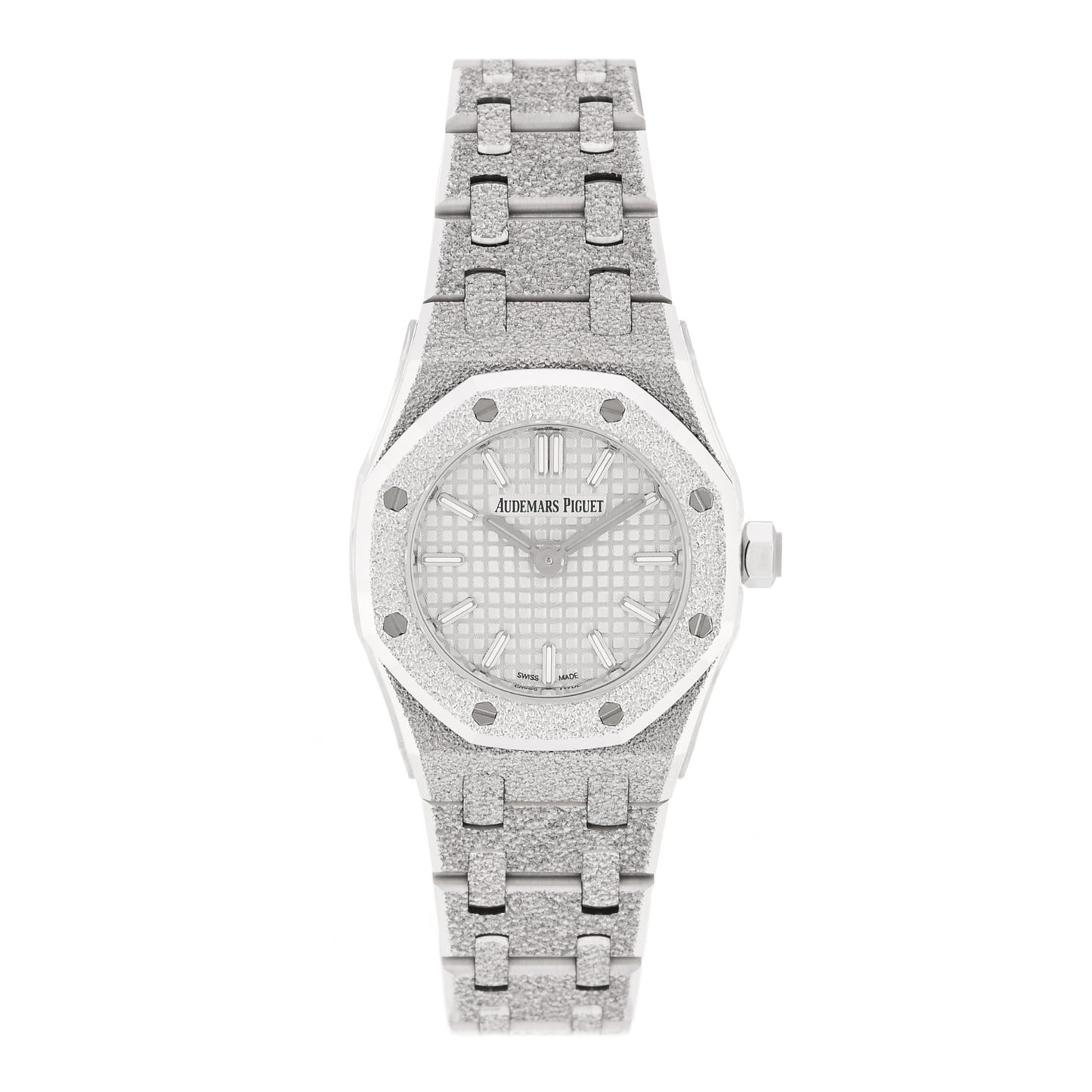 18K White Gold 23mm Royal Oak Frosted Quartz Watch 67630BC.GG.1312BC.01