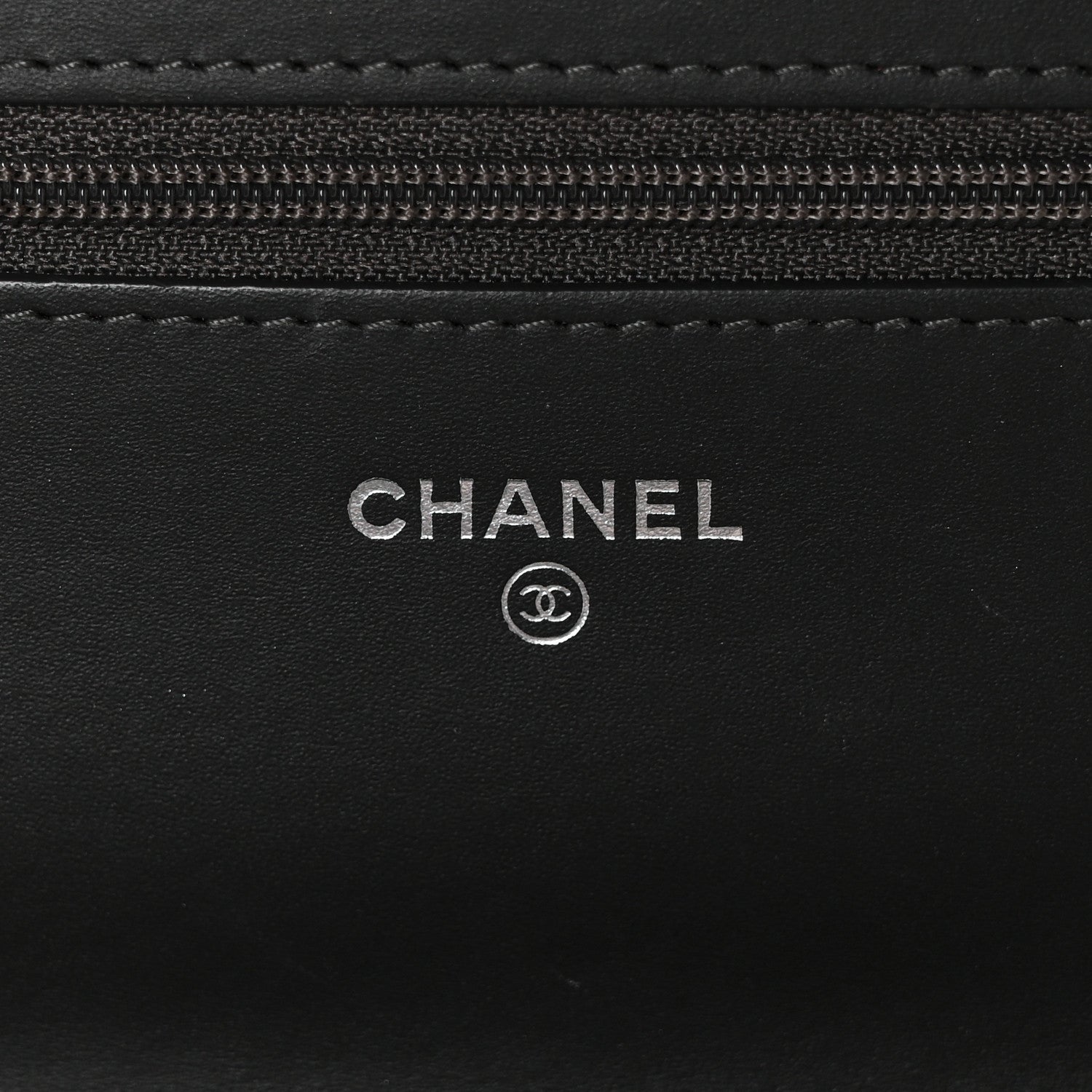 Chanel Patent Quilted Wallet On Chain WOC Dark Grey 5 of 13
