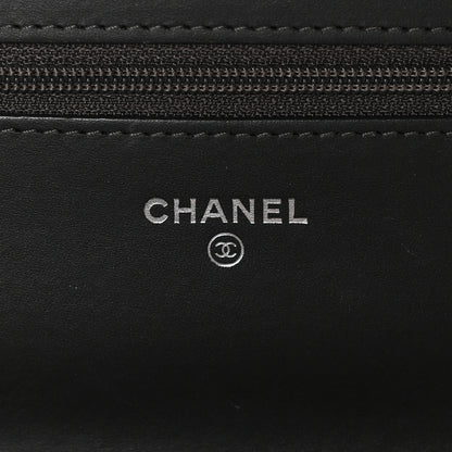 Chanel Patent Quilted Wallet On Chain WOC Dark Grey 5 of 13