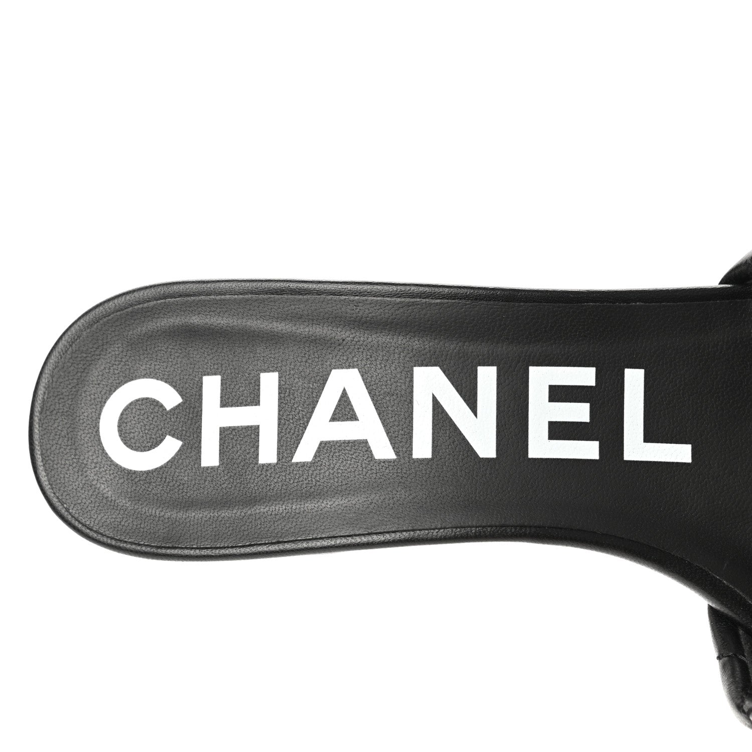 Chanel Lambskin Quilted Textured CC Mules 37 Black 5 of 9