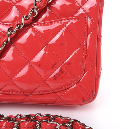 Chanel Patent Quilted Mini Square Flap Pink 10 of 13
