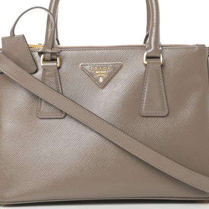 Prada Saffiano Vernice Mini Galleria Double Zip Tote Argilla 9 of 12