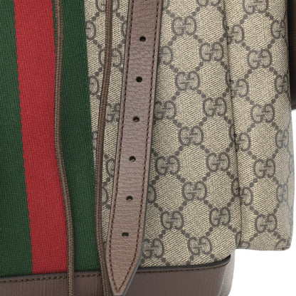 Gucci GG Supreme Monogram Medium Ophidia Double Buckle Backpack Brown 13 of 15