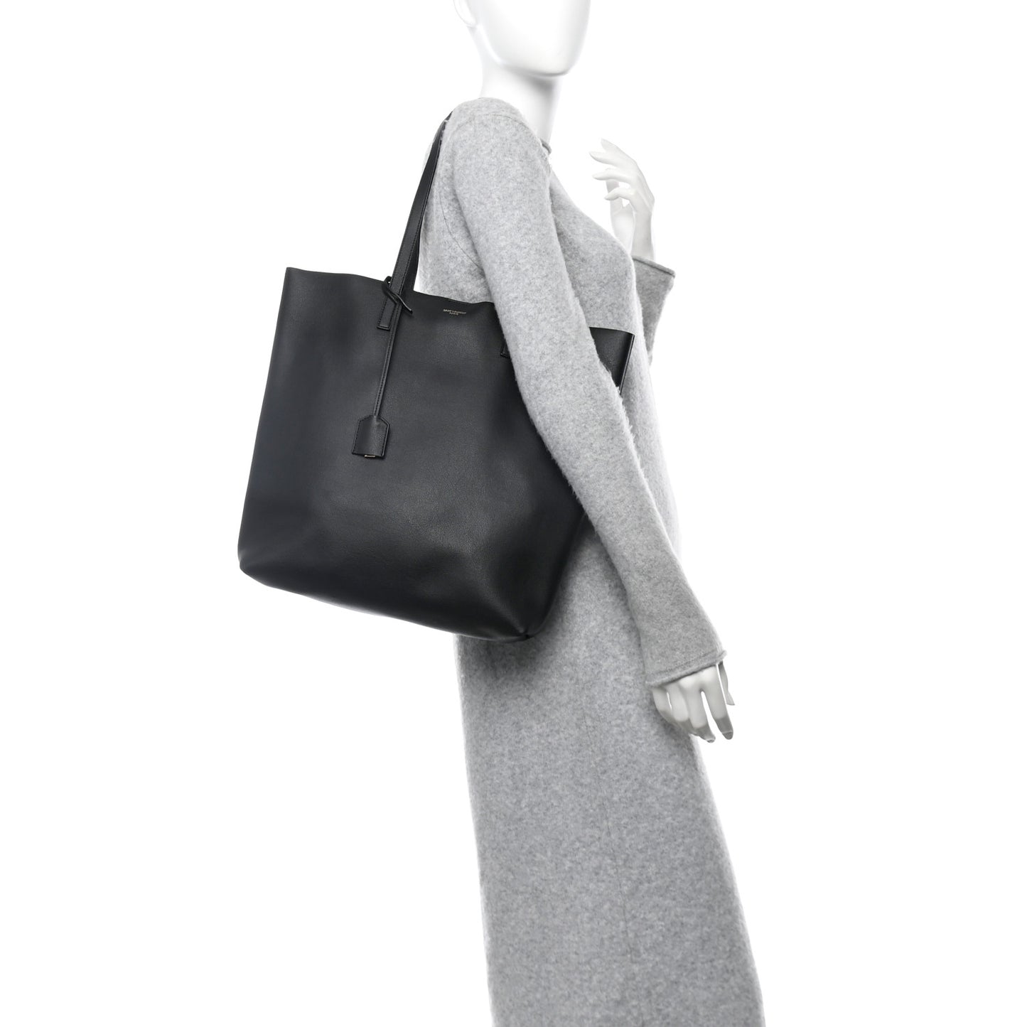 Calfskin Medium Shopping Tote Black