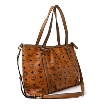MCM Visetos Medium Essentials Shopper Tote Cognac 3 of 10