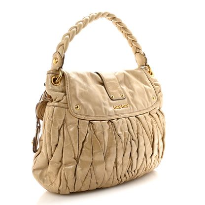 Miu Miu Nappa Matelasse Coffer Hobo Beige 3 of 9